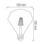 Світлодіодна лампа Filament RUSTIC DIAMOND-6 6W E27 2200К - Зображення 2